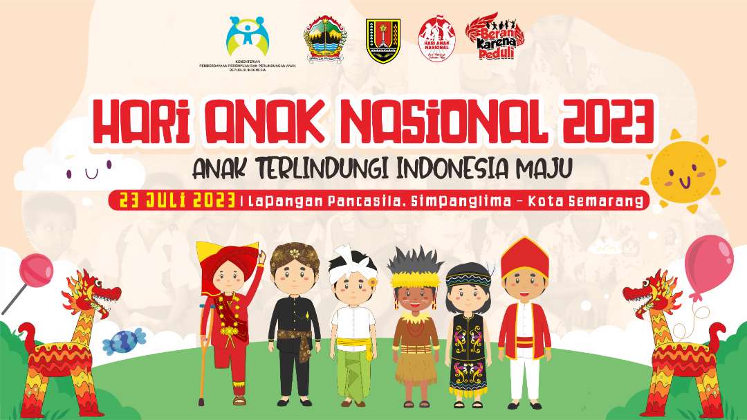 Peringatan Hari Anak Indonesia digelar di Lapangan Pancasila Semarang, Minggu 23 Juli 2023. (Foto: Kemen PPPA)