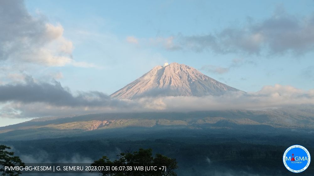 Pengamatan gunung api Semeru pada 31-juli-2023. (Foto: magma.esdm)