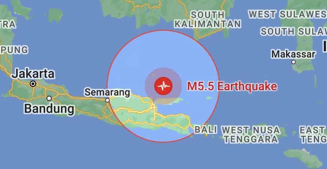 Ilustrasi gempa Bangkalan, Jumat 4 Agustus 2023. (Foto: Tangkapan layar Google)