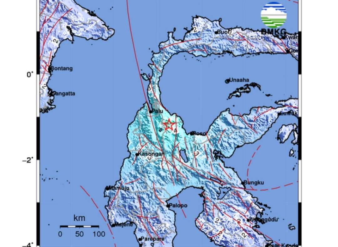 Gempa mengguncang Sigi, Sulawesi Tengah. (Foto: Twitter BMKG)