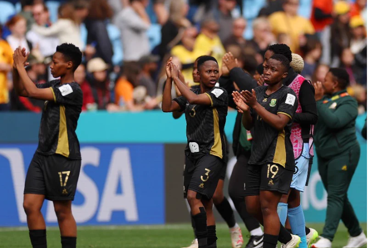 Timnas Afrika Selatan tereleminasi setelah kalah melawan Beladan 2-0 di babak 16 besar. 3 Negara lolos ke perempat final Piala Dunia Wanita FIFA 2023. (Foto: FIFA)