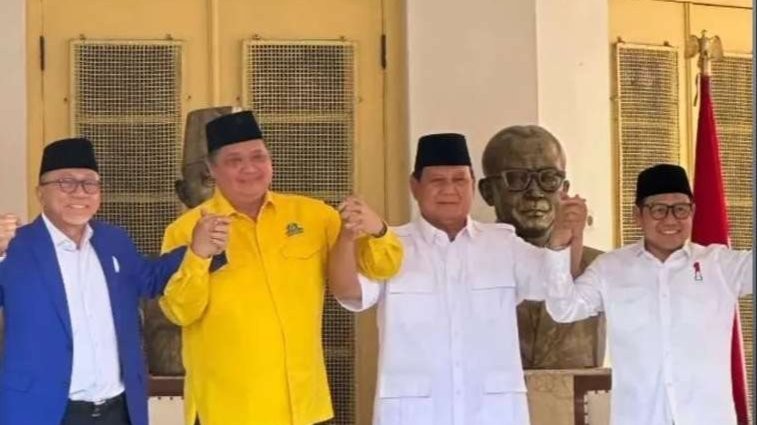 Deklarasi Prabowo capres oleh Gerindra, PKB, Golkar, dan PAN, Minggu 13 Agustus 2023. Lokasi Museum Perumusan Naskah Proklamasi Kemerdekaan Indonesia, Menteng, Jakarta Pusat. (Foto: Istimewa)