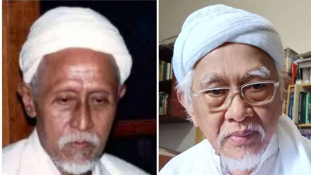 KH ABdullah Salam (almaghfurlah) dan KH Ahmad Mustofa Bisri (Gus Mus).(Foto: ahmad mustofa bisri)