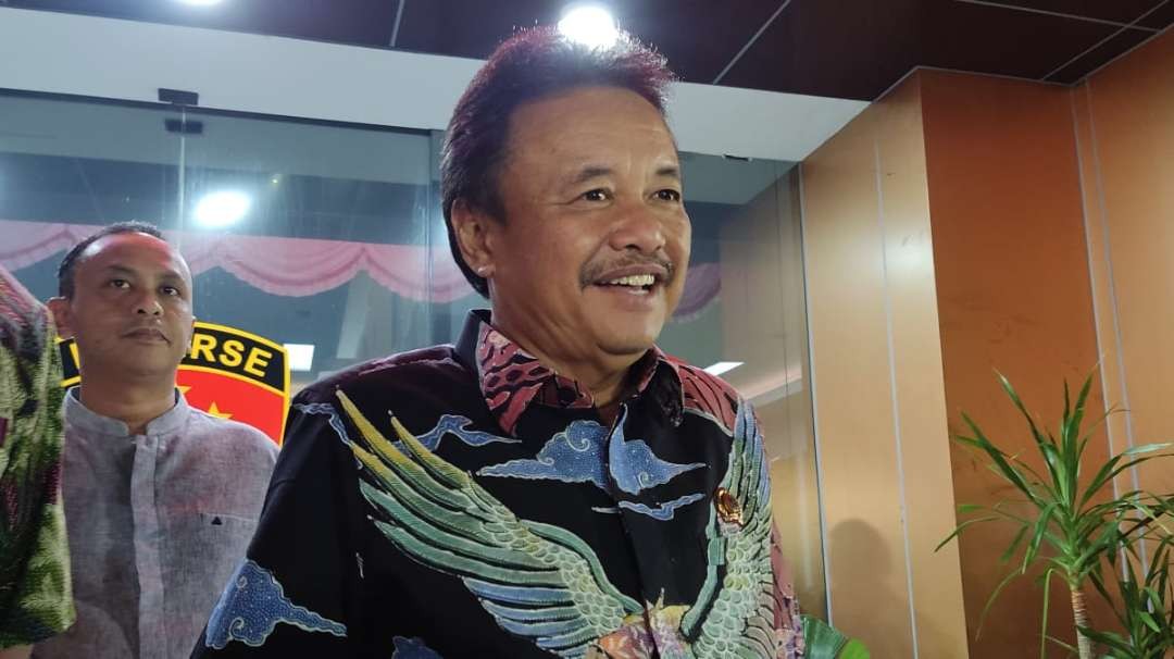 Kakanwil BPN Jatim, Jonahar, usai pemeriksaan di Mapolda Jatim, Surabaya, Jumat 18 Agustus 2023. (Foto: Fariz Yarbo/Ngopibareng.id)