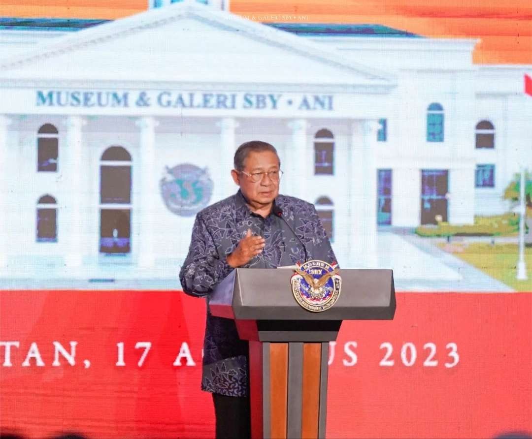 Presiden ke-6 RI, Susilo Bambang Yudhoyono (SBY) meresmikan Museum dan Galeri Seni SBY-Ani, Kamis 17 Agustus 2023. Museum sudah dibuka untuk umum, Jumat 18 Agustus. (Foto: Instagram)