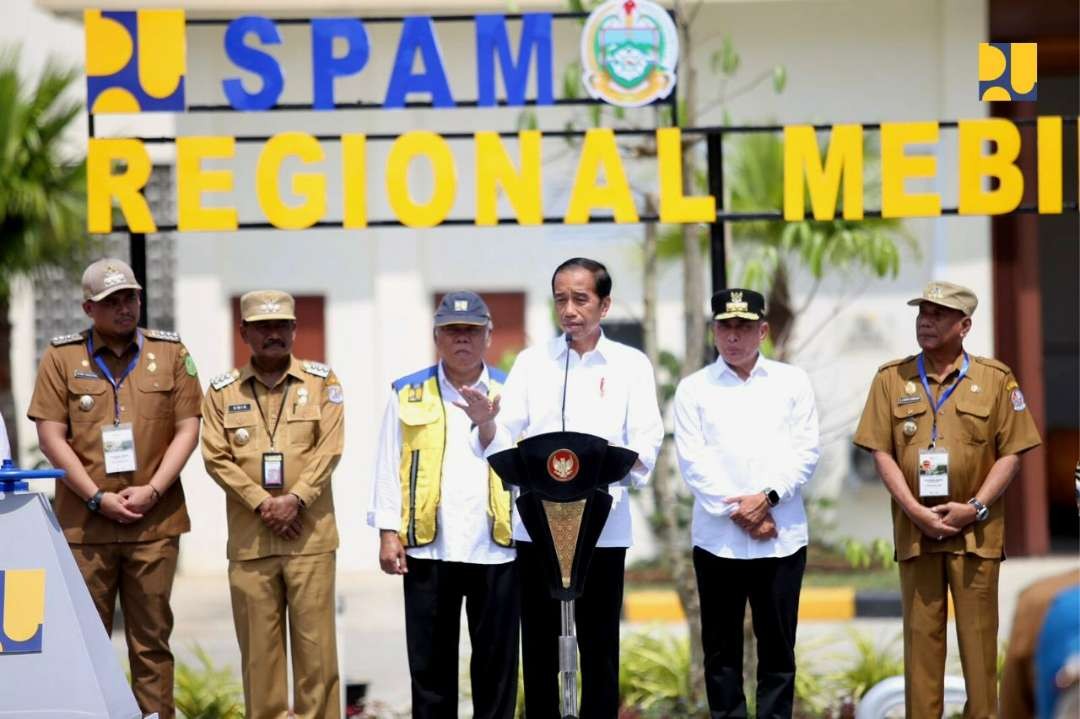 Presiden Joko Widodo meresmikan SPAM Mebidang. (Foto: Biro Komunikasi Publik Kementerian PUPR)