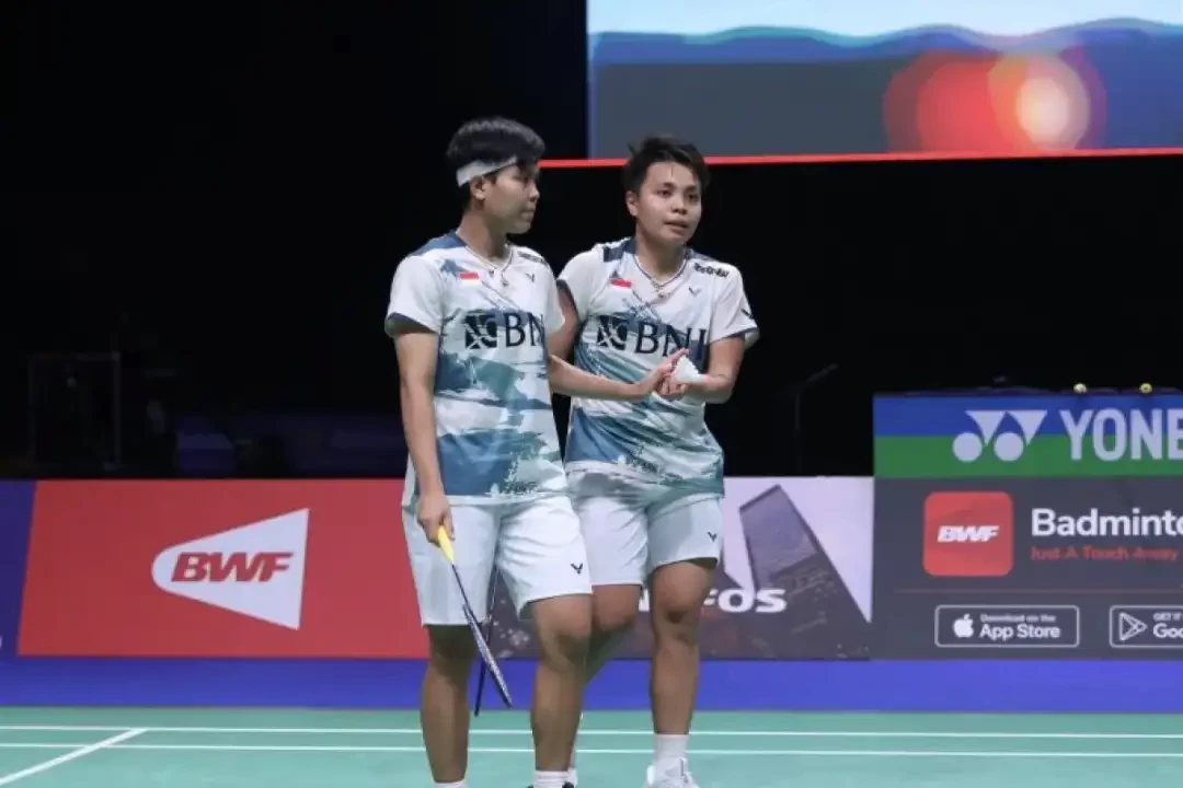 Apriyani Rahayu/Siti Fadia Silva Ramadhanti berhasil mengamankan tiket semifinal Kejuaraan Dunia Bulu Tangkis 2023 usai kalahkan wakil Jepang. (Foto: PBSI)