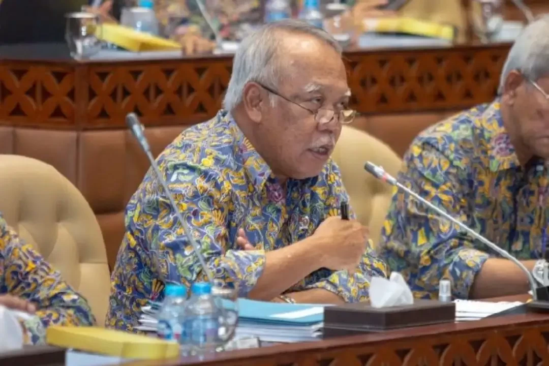 Menteri PUPR Basuki Hadimuljono saat rapat kerja (raker) bersama Komisi V DPR RI, di Jakarta, Rabu, 30 Agustus 2023. (Foto: Dok PUPR)