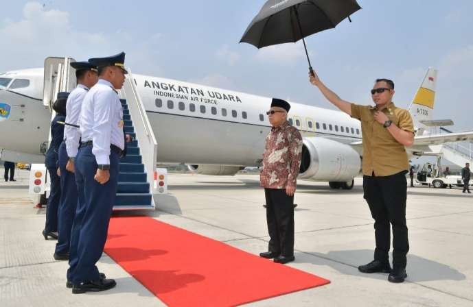 Wapres Ma'ruf Amin persiapan menuju Surabaya. (Foto: BPMI Setwapres)