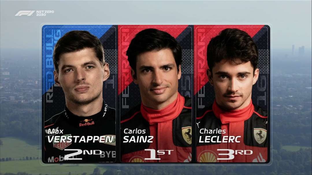 Carlos Sainz mengungguli Max Verstappen untuk pole position bagi Ferrari di balapan kandang pada kualifikasi F1 GP Italia, Sabtu 2 September 2023. (Foto: X F1)