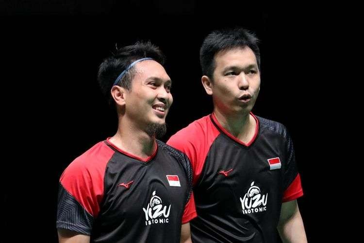 Pasangan Hendra Setiawan/Mohammad Ahsan siap menghadapi lawan-lawannya di hari kedua China Open 2023. (Foto: Ant)