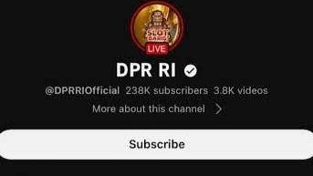 Penampilan YouTube DPR RI. (Foto: Tangkapan layar)