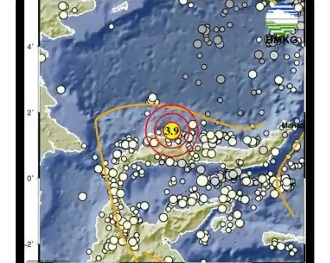 Gempa bumi magnitudo 3,9 guncang Buol, Sulawesi Tenggara, Kamis 7 September 2023. (Foto: X BMKG)