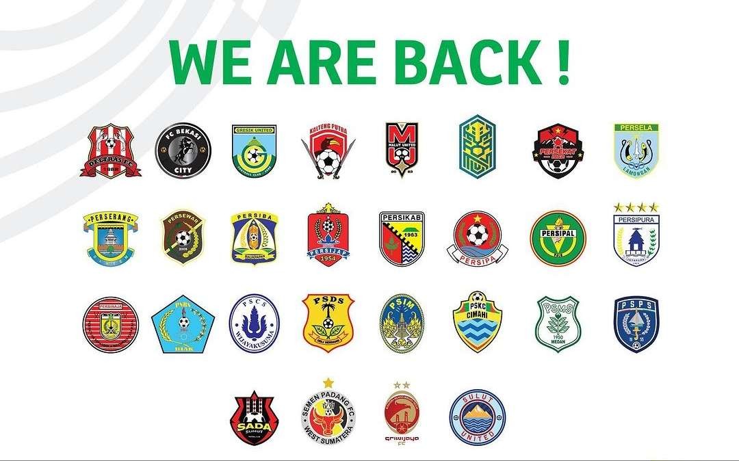 Logo klub peserta Liga 2 2023/2024. (Foto: Instagram PT LIB)