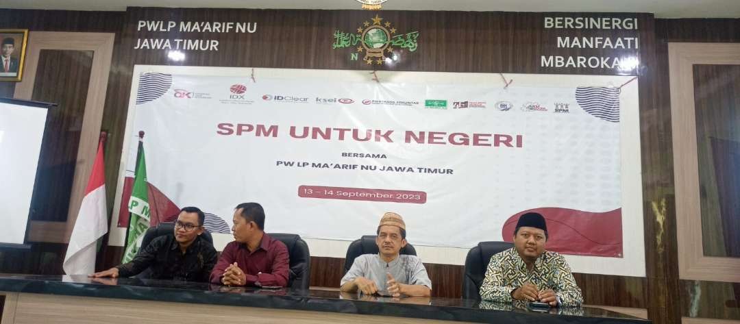 Sosialisasi Pasar Modal (SPM) di Kantor PW LP Ma'arif NU Jatim, Surabaya, Rabu 13 September 2023.(Foyo: edy Yakub)