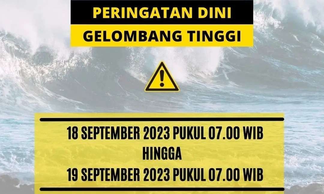 BMKG mengeluarkan peringatan dini gelombang tinggi, Senin-Selasa, 18-19 September 2023. (Foto: Instagram @infobmkg)