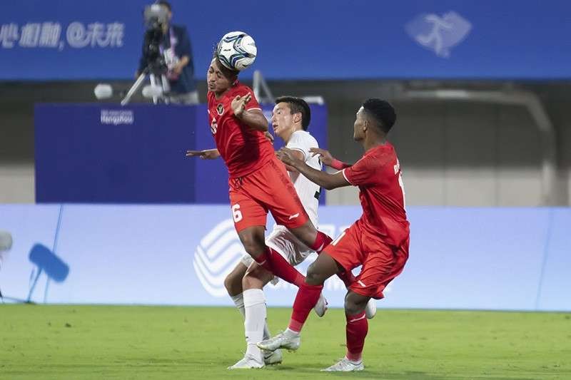 Timnas Indonesia U-24 sukses mengalahkan Kirgistan di laga Perdana Asian Games 2022. (Foto: Ant)