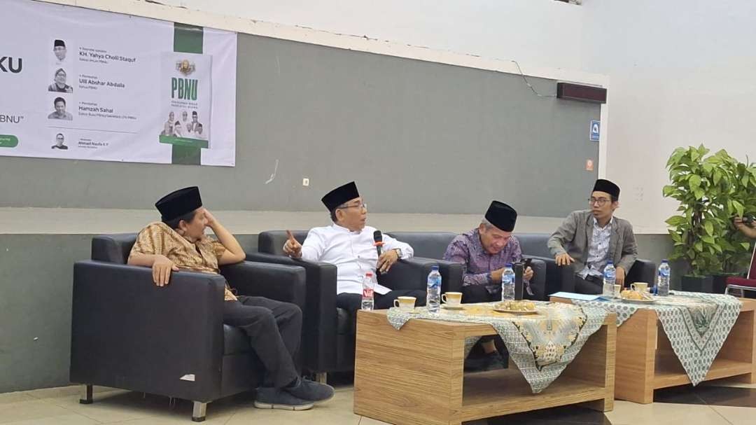 Ketua Umum PBNU di arena Munas Alim ulama dan Kontes NU di Pondok Pesantren Al-Hamid Jakarta. (Foto:adi/ngopibareng.id)