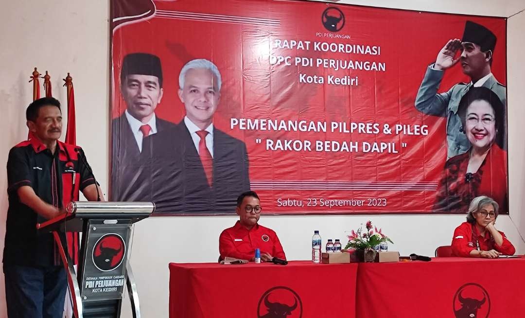 DPC PDI - Perjuangan Kota Kediri menggelar rapat kordinasi kemenangan Pilpres dan Pileg 2024 (Foto: Fendi Lesmana/ngopibareng.id)