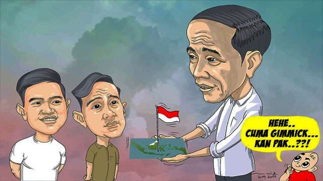 Ilustrasi tulisan Erros Djarot; Indonesia Adalah (Untuk) Kaesang & Gibran???.  (Muid/ GBN.top)