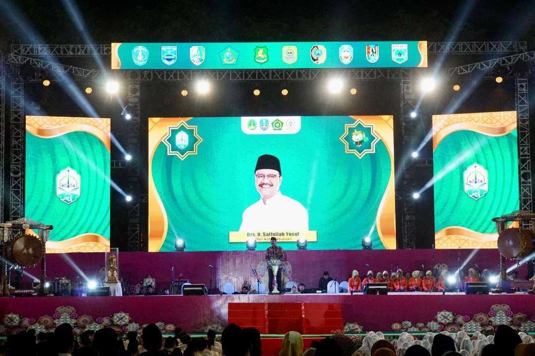 Walikota Pasuruan, Saifullah Yusuf saat memberikan sambutan MTQ yang diselenggarakan di Kota Pasuruan. (Foto: Pemkot Pasuruan)