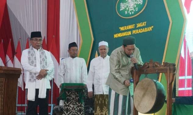 Ketua Umum PBNU Yahya Cholil Staquf pada "Kick-Off Halaqah Fikih Peradaban II" di Ponpes Salafiyah Syafiiyah, Sukorejo, Asembagus, Situbondo, Jawa Timur. (Foto: LTN PBNU)