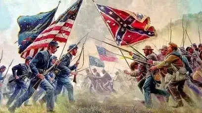 Foto lukisan pada Masa Perang Saudara Amerika Serikat 1861 - 1865. (Foto: dok/ngopibareng.id)