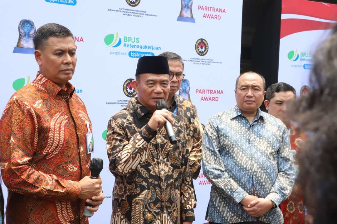 Penganugerahan Paritrana Award Tahun 2023 di Istana Wapres, Jl. Medan Merdeka Selatan Nomor 6, Jakarta, Jumat 20 Oktober 2023. (Foto : Humas PMK/BPMI Setwapres)