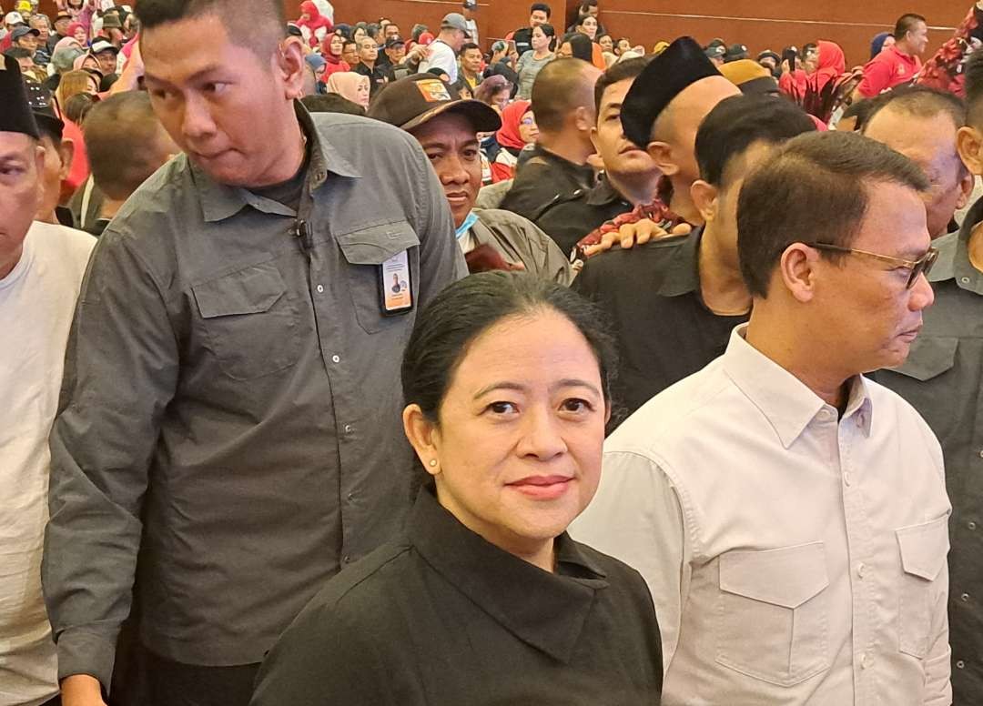 Ketua DPP PDIP, Puan Maharani saat ditemui di Surabaya. (Foto: Pita Sari/Ngopibareng.id)