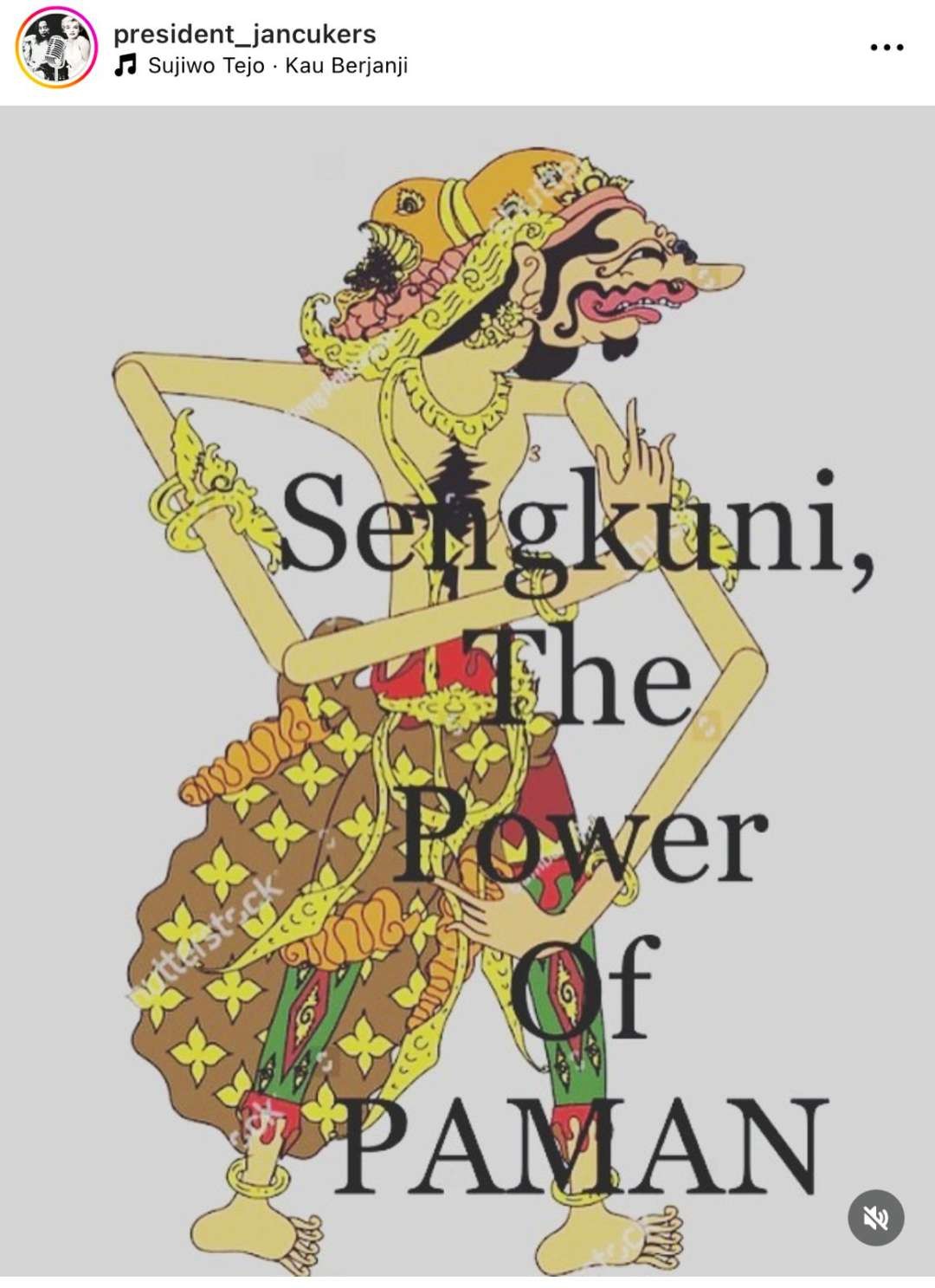 Lakon Sengkuni yang digambarkan Budayawan, Sujiwo Tejo. (Instagram @president_jancukers)