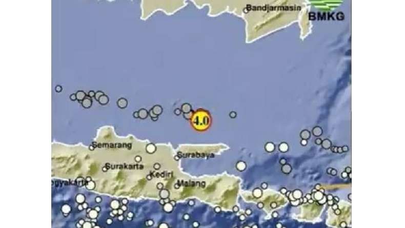Gempa Sumenep Magnitudo 4,0 berpusat di laut. (Foto: BMKG)
