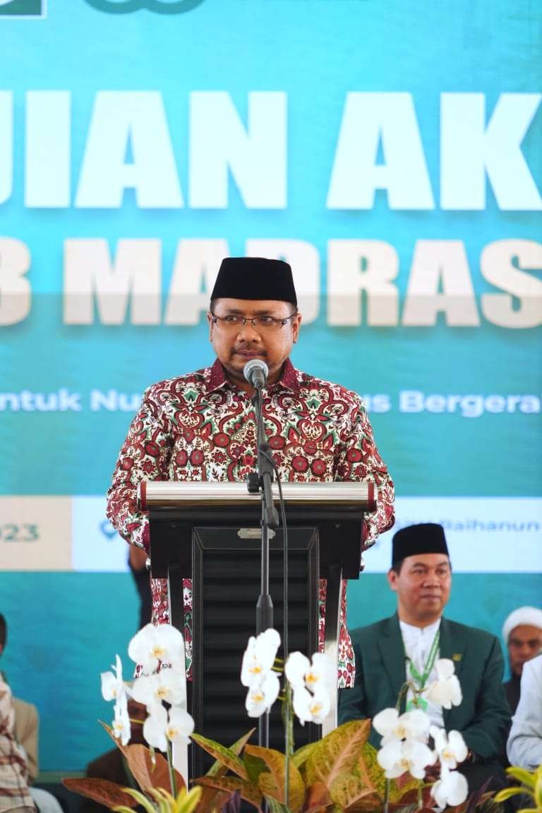 Menteri Agama mewakili Presiden RI Joko Widodo menghadiri Puncak Peringatan HUT ke-88 Madrasah Nahdlatul Wathan Diniyah Islamiyah (NWDI). (Foto: Dok Kemenag)