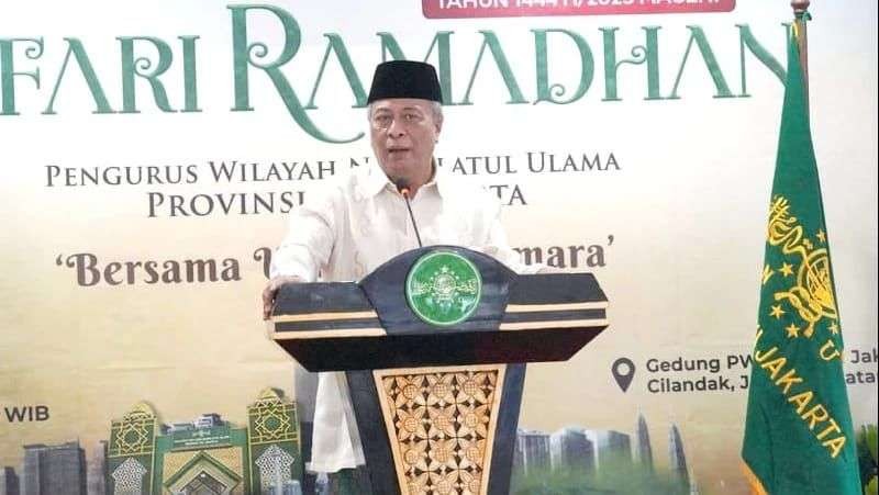 Rais Syuriah PWNU DKI Jakarta KH Muhyidin Ishaq di Jakarta, Rabu 8 November 2023.