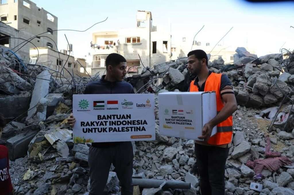 Indonesian Humanitarian Alliance, bekerja sama pemerintah RI, menyerahkan bantuan ke zona konflik dapat dilakukan dengan aman di Jalur Gaza. (Foto: md.or.id)
