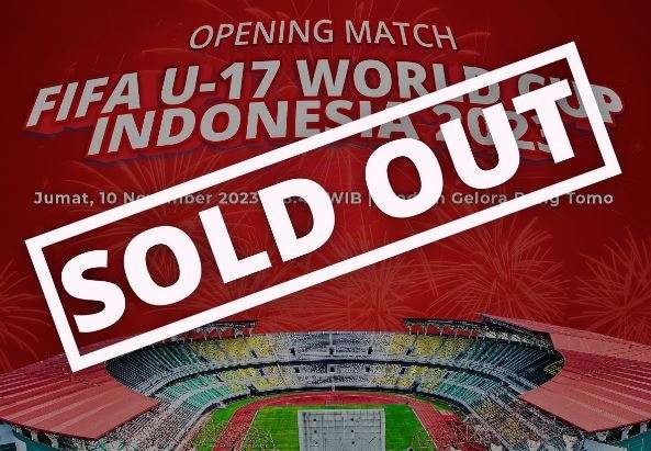 Tiket pertandingan antara Timnas Indonesia U-17 melawan Ekuador dalam ajang Piala Dunia U-17 2023 sold out. (Foto: Instagram PSSI)