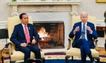 Presiden Joko Widodo melakukan pertemuan dengan Presiden Amerika Serikat, Joe Biden di Gedung Putih, Washington DC, Amerika Serikat. (Foto: BPMI Setpres)
