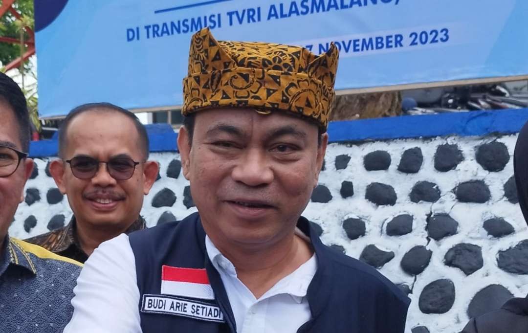Menteri Kominfo Budi Arie Setiadi take down hoak terkait Pemilu 2024. (Foto: Muh Hujaini/Ngopinareng.id)