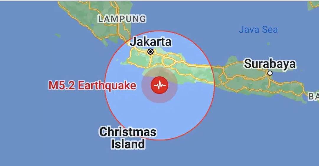 Gempa berkekuatan magnitudo 5,4 mengguncang Kabupaten Bandung, Jawa Barat, Sabtu 18 November 2023. (Foto: Google)