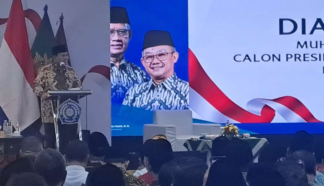 Calon Presiden nomor urut 1, Prabowo Subianto saat hadir di Univeristas Muhammdiyah Surabaya (UMSurabaya)