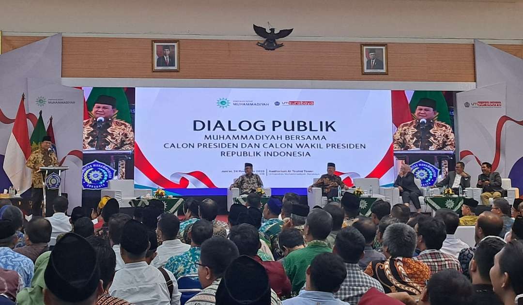 Capres, Prabowo Subianto saat menjawab pertanyaan dari publik terkait programnya jika terpilih. (Foto: Pita Sari/Ngopibareng.id)