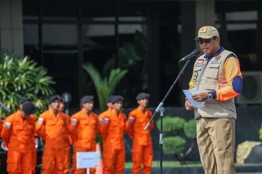 Apel antisipasi bencana di musim penghujan ini dipimpin oleh Pj Gubernur Jawa Tengah, Nana Sudjana itu diikuti oleh 200 personel dari 26 instansi dan organisasi relawan. (Foto: Pemprov Jawa Tengah)