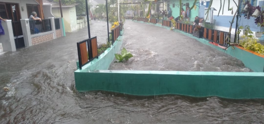 Salah satu titik yang terdampak banjir di Kota Malang (Foto: BPBD Kota Malang)