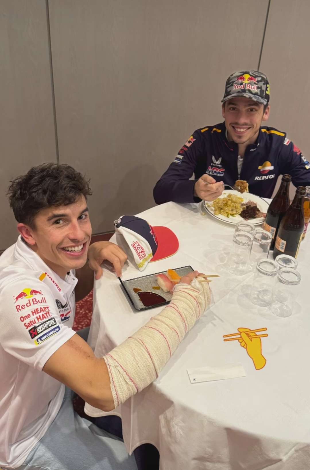 Pembalap Gresini Racing, Marc Marquez, umumkan operasi arm pump, Rabu 29 November 2023, berjalan dengan lancar. (Foto: Instagram @marcmarquez93)