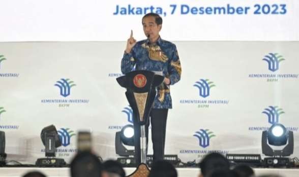 Presiden Joko Widodo menyampaikan sambutannya saat membuka Rapat Koordinasi Nasional Investasi di Balai Kartini Exhibition and Convention Center, Jakarta (Foto: Setpres).