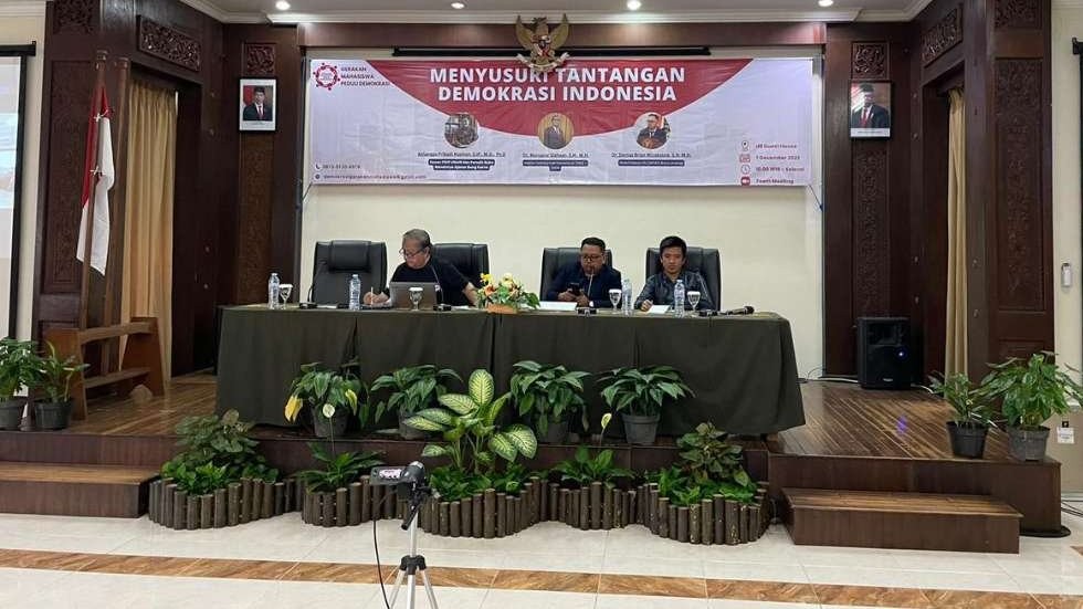 Seminar bertajuk "Menyusuri Tantangan Demokrasi Indonesia" digelar Gerakan Mahasiswa Peduli Demokrasi (GMPD), Kamis 7 Desember 2023. (Foto: Istimewa)