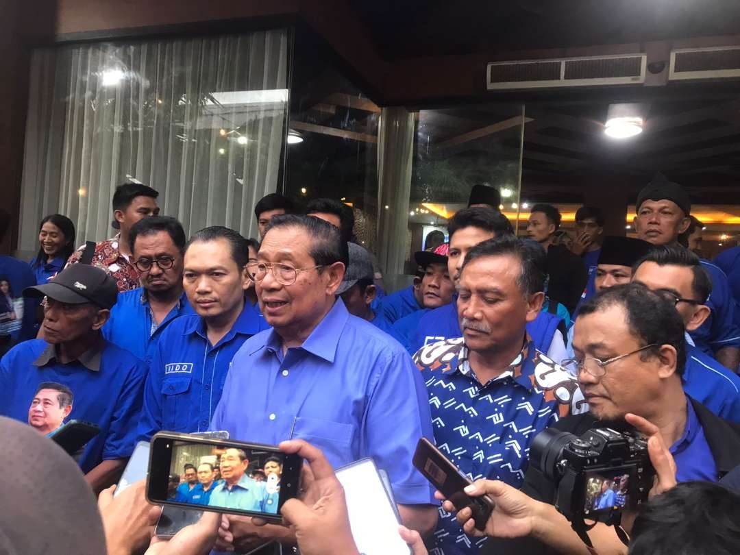 Ketua Majelis Tinggi Partai Demokrat, Susilo Bambang Yudhoyono (SBY) temu kader di Kota Blitar, Jumat 8 Desember 2023. (Foto: Choirul Anam/Ngopibareng.id)