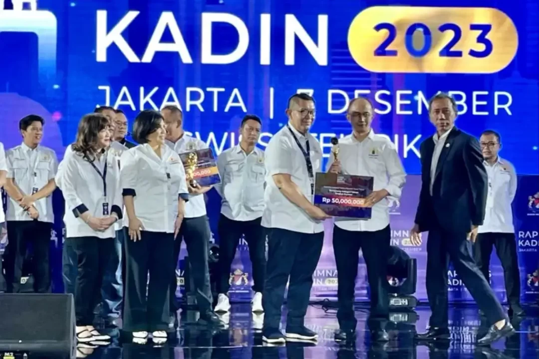 Kamar Dagang dan industri (Kadin) Jawa Timur meraih penghargaan bergengsi di ajang "Kadin Impact Award 2023" atas program vokasi yang dilaksanakan. (Foto: Dok Kadin Jatim)