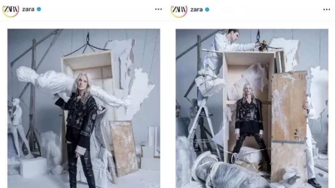 Pemotretan koleksi baru Zara diduga gunakan genosida Palestina. Namun foto ini sudah dihapus di Instagram. (Foto: Zara)