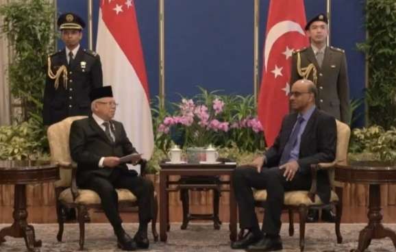 Pertemuan bilateral antara Wapres Ma'ruf Amin dengan Presiden Singapura Tharman Shanmugaratnam, singgung soal Pilpres 2024 (foto: Setwapres)