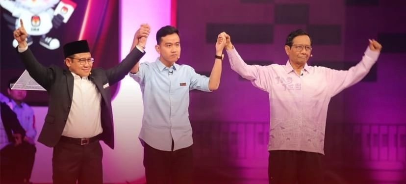Tiga calon Wakil Presiden Republik Indonesia ketika menjalani Debat Cawapres, Jumat 22 Desember 2023. (Foto: Instagram @KPU_RI)